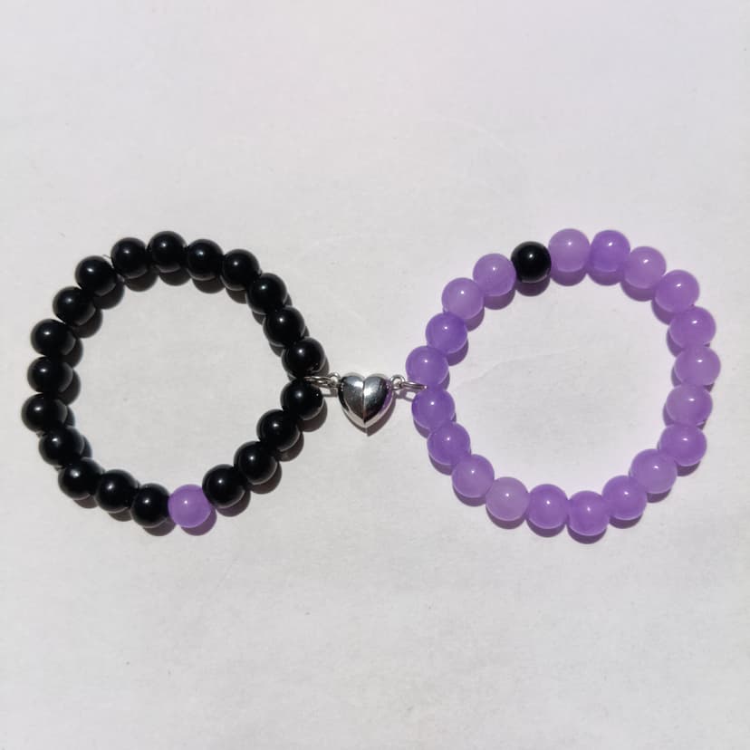 Lavender×Black couple bracelet